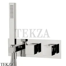 FIMA Carlo Frattini FIT Термостат на 2 потока, с гарнитуром, F3989WX3SN, Brushed nickel