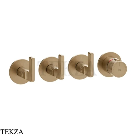 Gessi INCISO SHOWER Термостатический смеситель, 3 потока, внешняя часть 58336-726, Warm Steel Br. PVD