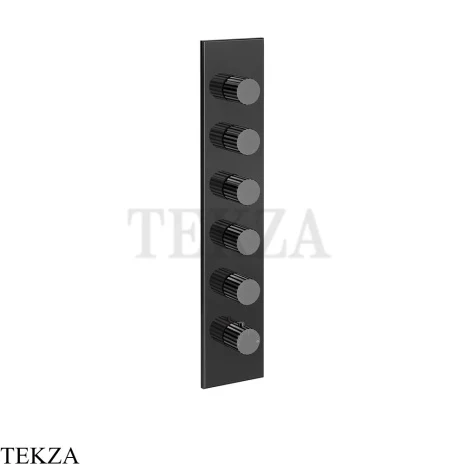 Gessi Incastri Термостат для душа 5 потоков, внешняя часть 75320-706, black хром глянец