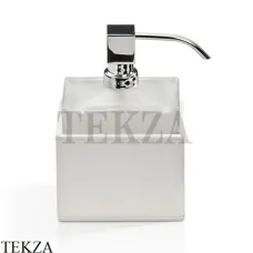 Decor Walther BROWNIE SSP Дозатор для мыла настольный, стекло матовое 0931354, белый матовый, эко-кожа