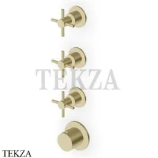 Zucchetti Helm Термостат для душа на 3 потока, внешняя часть ZHM803.XP31, английское золото brushed