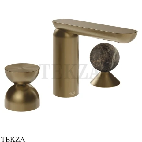 Gessi Perle Смеситель для раковины на 3 отв., без гарнитура 74918-791, бронза Deep