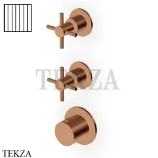 Zucchetti Helm Vertical Термостат для душа на 2 потока, внешняя часть ZHM802.XP91G2, brushed copper PVD