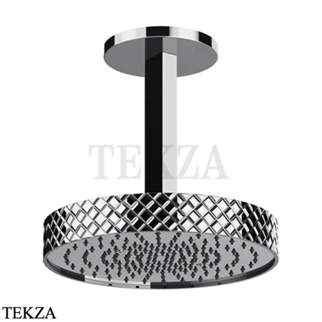 Gessi Pelle Tresse Верхняя лейка с потолочным кронштейном D30,5 см, 78150-031, Хром глянец