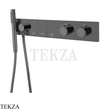 Boheme ZODIAC Термостат на 3 потока, с гарнитуром, 133-SYS-SGM, Shine Gun Metal