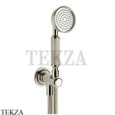 Gessi VENTI20 Душевой комплект с душевой лейкой, шланг, вывод 65123-149, Finox Brushed Nickel