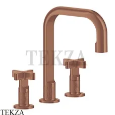Gessi INCISO+ Смеситель для раковины 3 отверстия, средний, с донным клапаном 58113-708, Copper Brushed