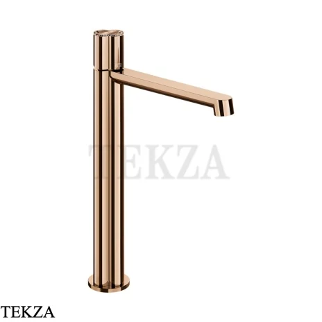 Gessi Ludovica Смеситель для раковины высокий crystals, с донным клапаном 76353-030, медь глянец