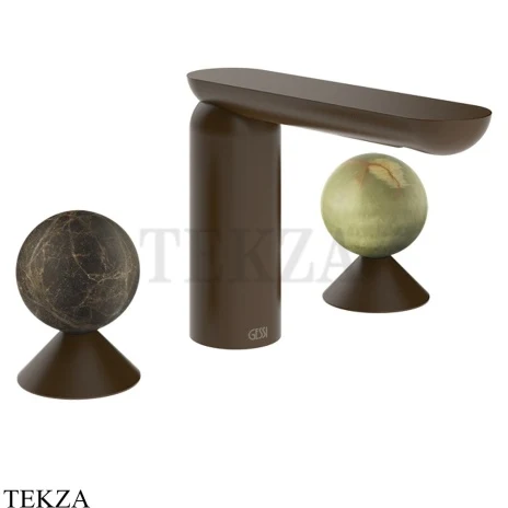 Gessi Perle Смеситель для раковины на 3 отв., без гарнитура 74155-845, бронза Dark Brush
