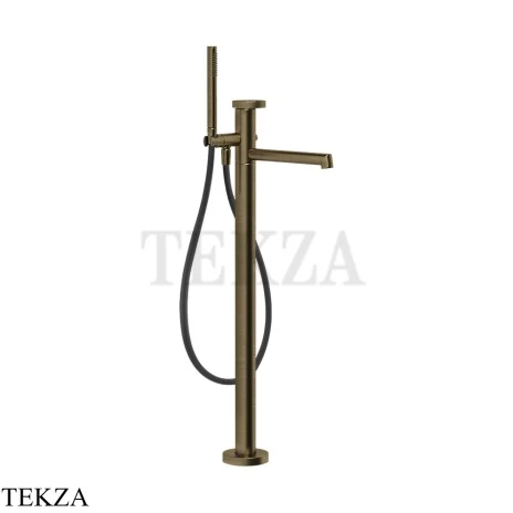 Gessi ANELLO Смеситель для ванны напольный, с гарнитуром 63328-713, Antique Brass