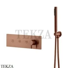 Boheme FUSION Смеситель для душа, 3 потока, с гарнитуром 130-SYS-BRB, Brushed Bronze