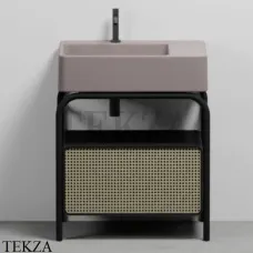 CIELO MARCEL Консоль напольная с ящиком Tinto nero, раковина Cipria