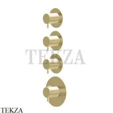 Newform X-Steel 316 Термостат для душа на 3 потока, внешняя часть 69860EX.59.098, PVD Brushed pale gold