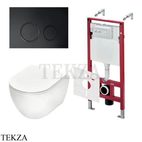 TECEspring Base Комплект унитаза с инсталляцией K401104WCR, белый / черный матовый
