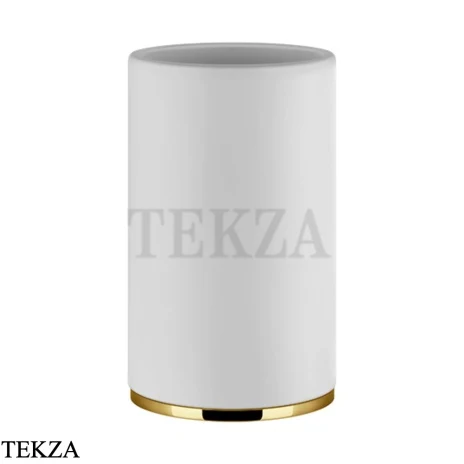 Gessi INCISO accessories Стакан настольный, композит белый 58531-246, Gold PVD
