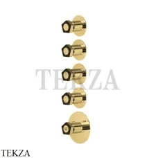 Newform Park L.E. Термостат для душа, 4 потока, внешняя часть 69801E.62.093, золото глянец