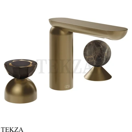 Gessi Perle Смеситель для раковины на 3 отв., без гарнитура 74818-791, бронза Deep