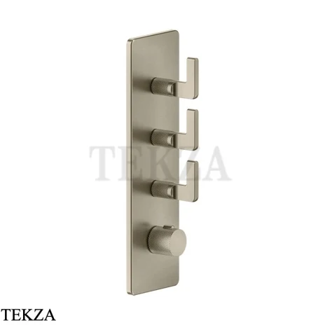 Gessi INCISO WELLNESS Термостат 3 выхода, внешняя часть 58206-149, Finox Brushed Nickel