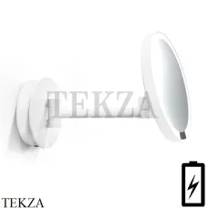Decor Walther Round Just Look WR Косметическое зеркало, 5х увел. Kelvin 6000, от батарейки 0122350, белый матовый