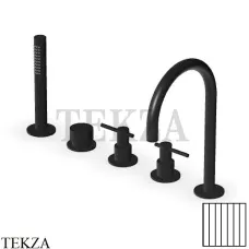 Zucchetti Helm Vertical Смеситель на борт ванны с гарнитуром ZHL511.XP81G2, brushed total black PVD