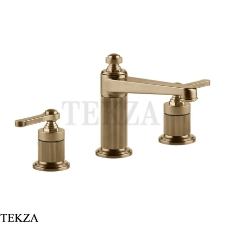 Gessi VENTI20 Смеситель для раковины на 3 отв. средний, без донного клапана 65014-726, Warm Bronze Br. PVD