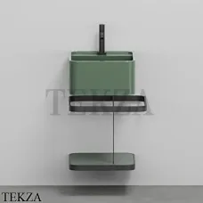 Cielo Les Petites Quadrato Консоль с раковиной LPLAQ35, керамическая полка, Alga
