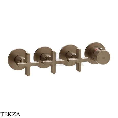 Gessi INCISO SHOWER Термостатический смеситель, 3 потока, внешняя часть 58436-761, Coffee Bronze Br. PVD