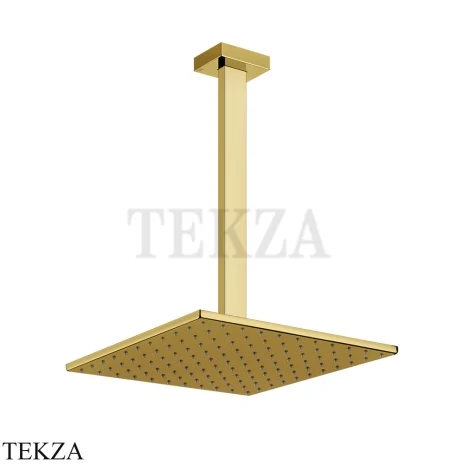 Gessi Rettangolo shower Верхний душ с потолочным кронштейном под размер 15199-246, Gold PVD