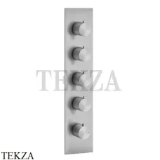 Gessi 316 WELLNESS Термостат 4 выхода на планке, внешняя часть 54518-239, Steel Brushed