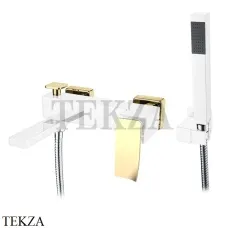 Boheme Q.2 Смеситель для ванны настенный, с гарнитуром 143-CRG.2, Хром-золото