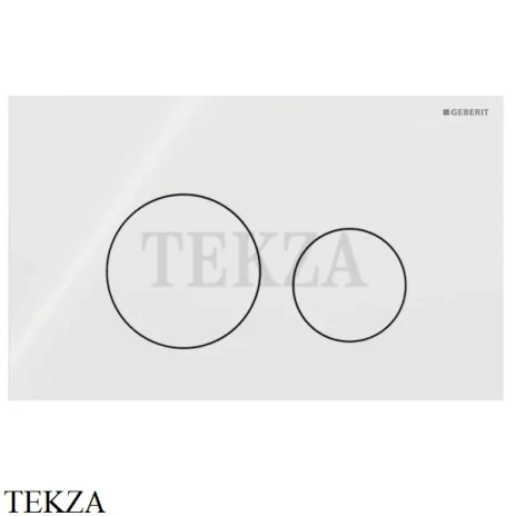 Geberit Sigma40 Клавиша смыва круглая, стекло 115.628.SI.1, белый глянец