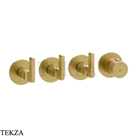 Gessi INCISO SHOWER Термостатический смеситель, 3 потока, внешняя часть 58336-716, Gold Br. PVD
