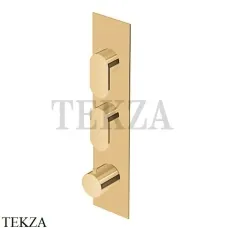 Zucchetti Octo Термостат для душа на 2 потока, внешняя часть ZOC660.C41, brushed gold PVD