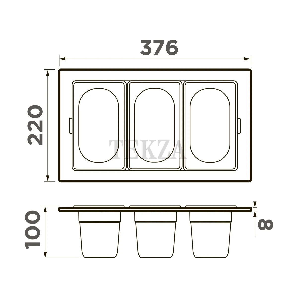 Omoikiri Контейнер DC-04-3 4999088 графит