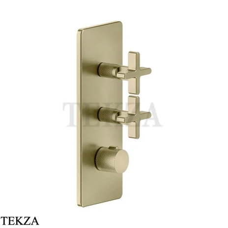 Gessi INCISO WELLNESS Термостат 2 выхода, внешняя часть 58224-727, Brushed Brass PVD