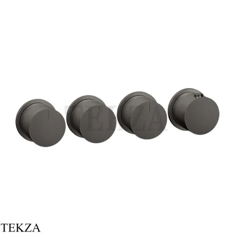 Gessi Habito Bath-shower Термостат на 3 потока, внешняя часть 63436-707, Black Metal Brushed
