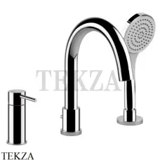 Gessi Emporio Via Tortona Смеситель для ванны на 3 отверстия с переключателем 18637-031, хром глянец