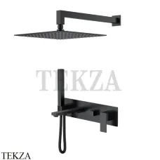 Boheme Qubic Смеситель для ванны, ручной душ, верхняя лейка, комплект 474-B, черный матовый