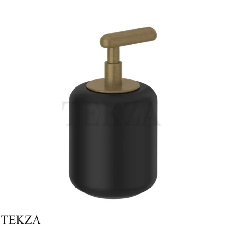 Gessi Goccia Дозатор для жидкого мыла, черная керамика 38038-713, Antique Brass