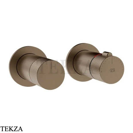 Gessi INCISO SHOWER Термостат для душа на 2 потока, внешняя часть 58133-761, Coffee Bronze Br. PVD