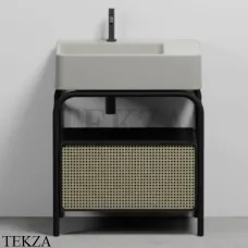 CIELO MARCEL Консоль напольная с ящиком Tinto nero, раковина Pomice