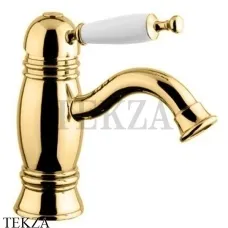 Migliore Oxford Смеситель для раковины низкий, с донным клапаном 19173, золото глянец