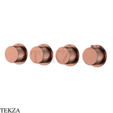 Boheme Stick Diamond Термостат для ванны, 5 потоков, 124-T-5-CB.1, медь Brushed