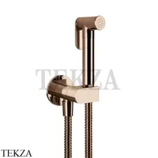 Gessi Гигиенический душ с запорным клапаном, выводом воды и держателем 45126-030, Copper PVD
