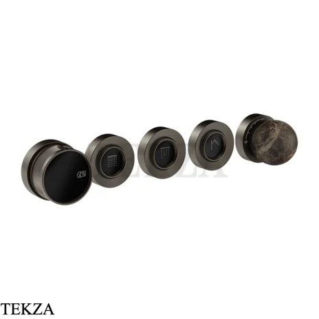 Gessi Perle Термостат для душа на 3 потока, внешняя часть 74134-707, black хром Brush
