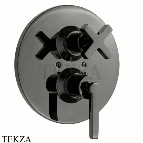 Nicolazzi Monte Croce Термостат для душа, 1-2 потока, внешняя часть, 4909EXTBN27, Black Nickel