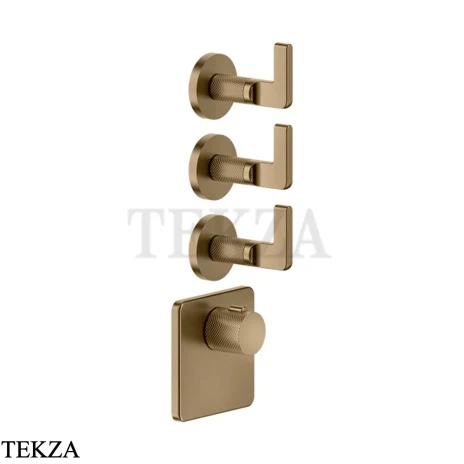 Gessi INCISO WELLNESS Термостат 3 выхода, внешняя часть 58216-791, Deep Bronze Br. PVD