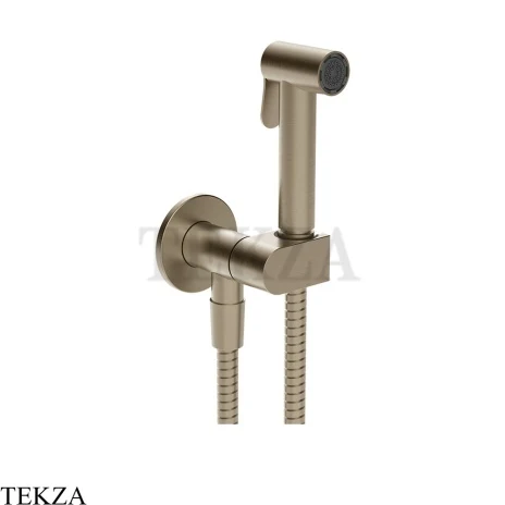 Gessi Гигиенический душ с запорным узлом, выводом воды и держателем 45226-149, нерж. сталь Brush / никель Brushed