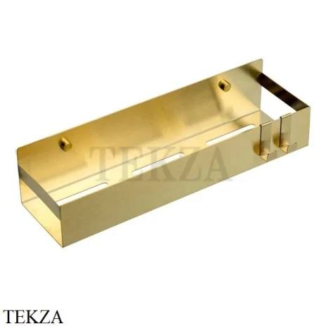 Boheme Q Полка подвесная в душевую 35 см + 2 крючка 10965-MG, латунь matt gold