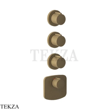 Gessi Ingranaggio-Anello Термостат для душа, 3 потока, внешняя часть 43236-713, Antique Brass